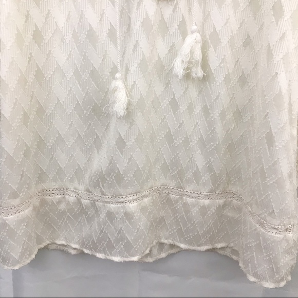 California Moonrise Boho Diamond Pattern Sheer Top - Picture 5 of 8